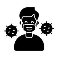 Modern Solid design icon of wearing mask vector