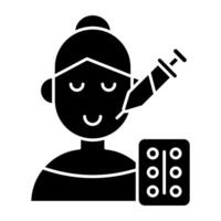 Conceptual Solid design icon of face injection vector