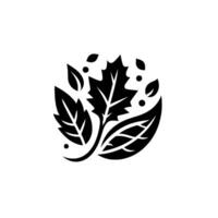 Black and White Leaf Cluster Modern, botanical arrangement with varied leaf shapes, embodying simplicity and organic elegance. vector