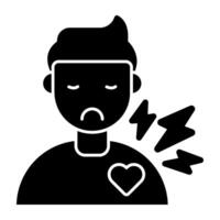 Premium download Solid icon of heart pain vector
