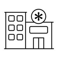 Modern Linear design icon of hospital building vector