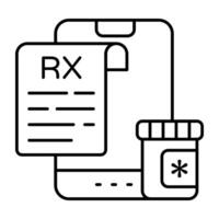 Trendy Linear design icon of rx vector