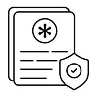 Trendy Linear design icon of privacy policy vector