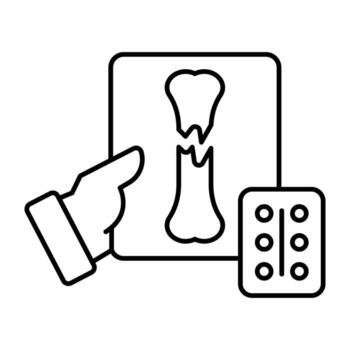 A Linear design of broken bone vector