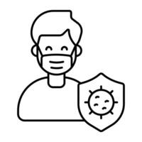 Modern Linear design icon of face mask vector