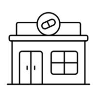 Modern Linear design icon of clinic building vector