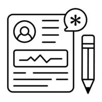 A Linear design icon of prescription vector