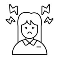 Conceptual Linear design icon of headache vector