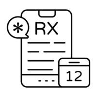 Trendy Linear design icon of mobile prescription vector