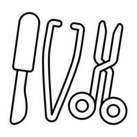 A modern beautiful Linear design of surgical tools vector