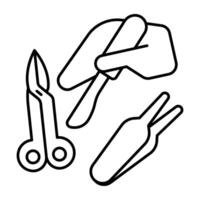 A beautiful Linear design of surgical tools vector