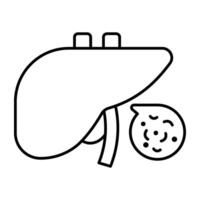 Perfect Linear icon of liver vector