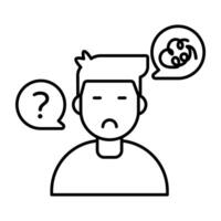 An icon Linear design of unknown person vector