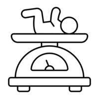 Conceptual Linear design icon of baby weight vector