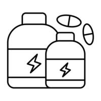 Modern Linear design icon of vitamin bottle vector