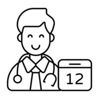 Doctor appointment icon, editable vectors