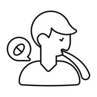 Perfect Linear design icon of vomiting vector