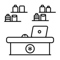 A Linear design icon of medical reception vector