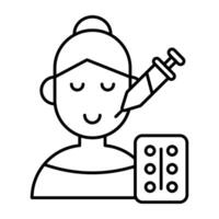 Conceptual Linear design icon of face injection vector