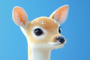 A close up of a deer with big eyes photo
