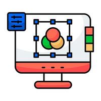Unique flat design icon of rgb vector