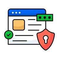 Modern flat icon of web security vector