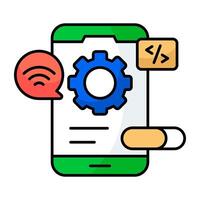 A unique graphics design icon of mobile setting vector