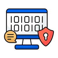 A colored design icon of secure binary data vector