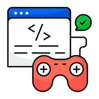 Conceptual flat design icon of game coding vector
