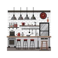 Stylish Icons for Industrial Kitchen Concepts vector
