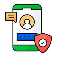 Conceptual flat design icon of mobile login security vector