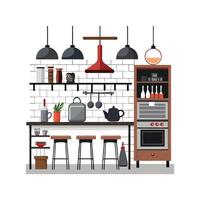 Chic Icons for Modern Industrial Kitchen Elements vector
