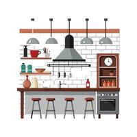 Elegant Icons for Creative Industrial Kitchen Design vector