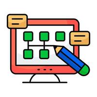Conceptual flat icon of hierarchy vector