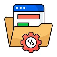 An icon of coding folder vector