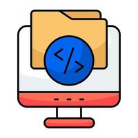 An icon of coding folders vector