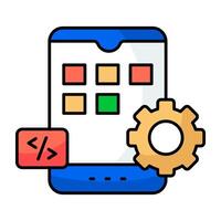 A unique design icon of mobile apps setting vector