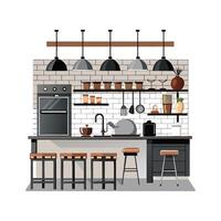 Elegant Kitchen Icons for Modern Industrial Style vector