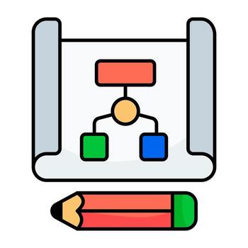 conceptual plano diseño íconos de jerarquía vector