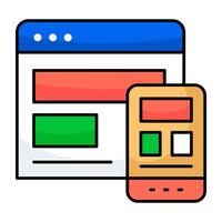 A flat design icons of responsive design vector