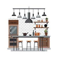 Chic Icons for Innovative Industrial Kitchens vector