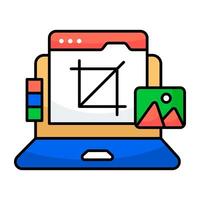 Modern style icon of crop image graphics vector