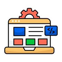 Unique design flat icon of web coding vector