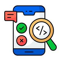 Trendy vectors flat design of mobile coding