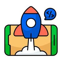 A unique design icon of mobile launch vector
