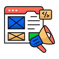 Premium download flat icon of web promotion vector
