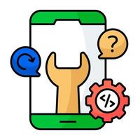 A unique flat design icon of mobile setting vector