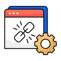 An icon flat design of linked website vector