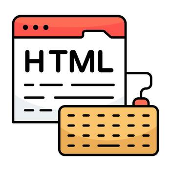 Conceptual flat design icon of html website vector