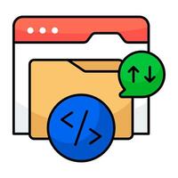 An icon flat design of coding folder vector